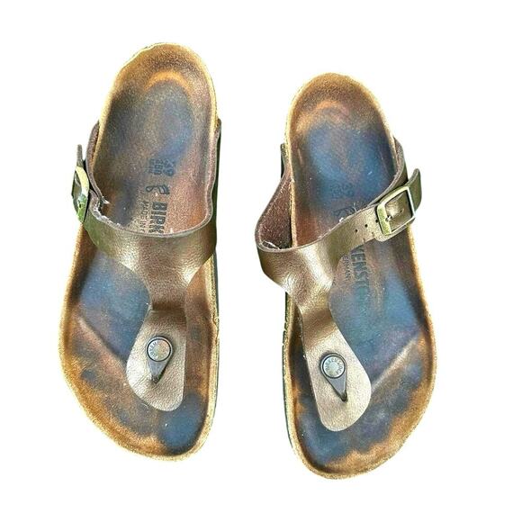 Birkenstock Gizeh Leather Thong Sandals Size 39 US M6 L8 Brown - Picture 1 of 14